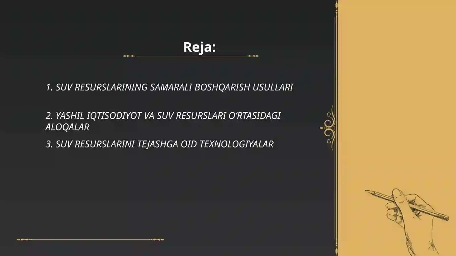 SUV RESURSLARINI BOSHQARISH VA YASHIL IQTISODIYOT: BARQAROR TARAQQIYOT YO'LIDA 2