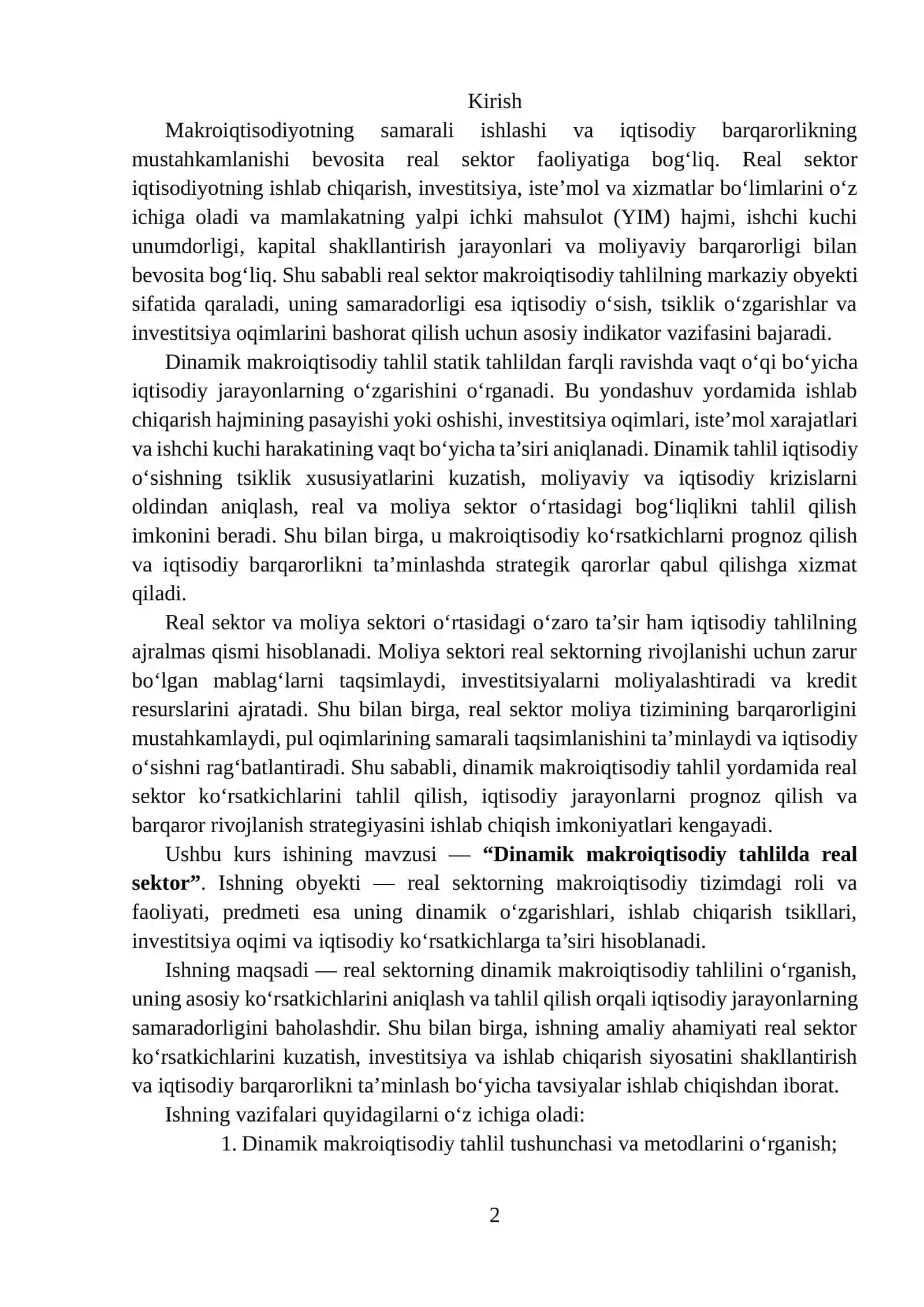 DINAMIK MAKROIQTISODIY TAHLILDA REAL SEKTOR 2