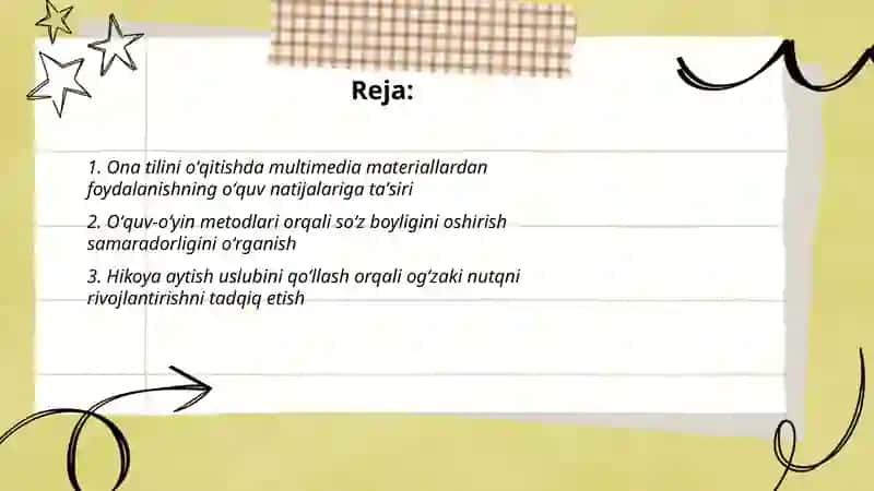 Ona tilini oʻqitishga oid kichik tajribaviy tadqiqotlar 2