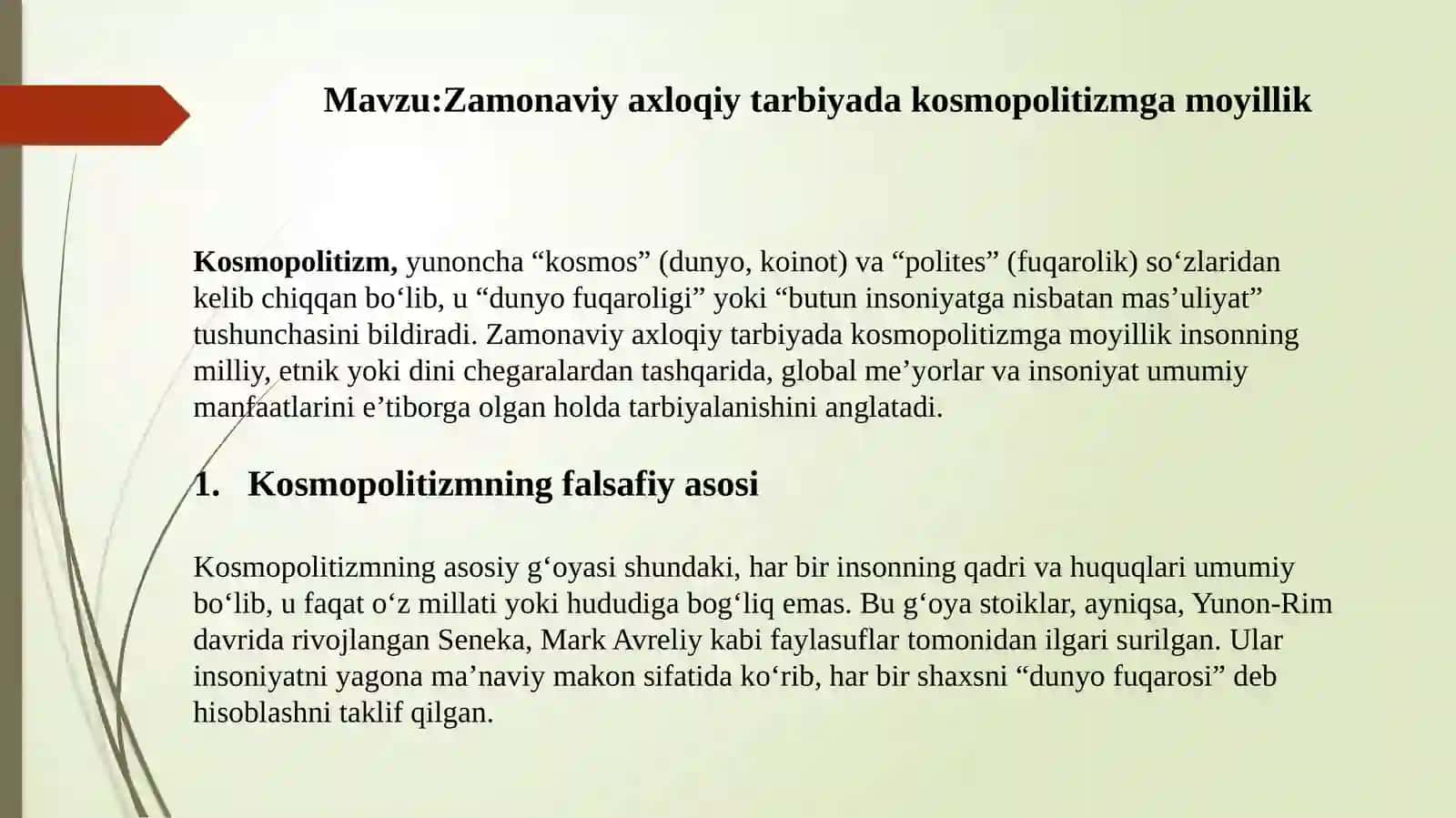 Zamonaviy axloqiy tarbiyada kosmopolitizm gamoyillik 2