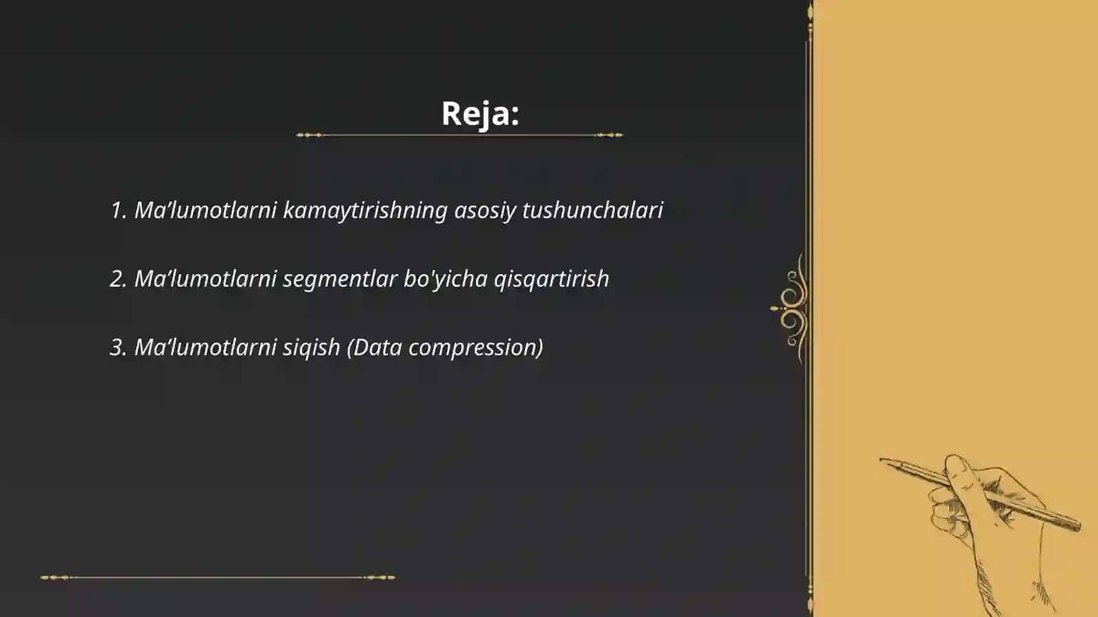 Data reduction usullari va foydalari 2