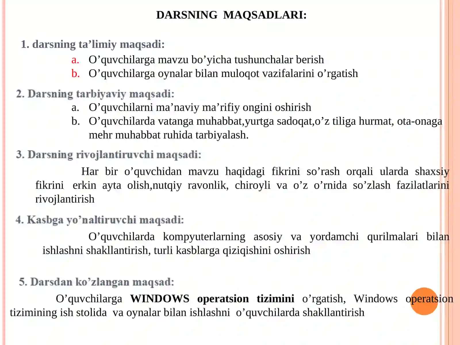 Windows operatsion tizimida oynalar bilan ishlash 2