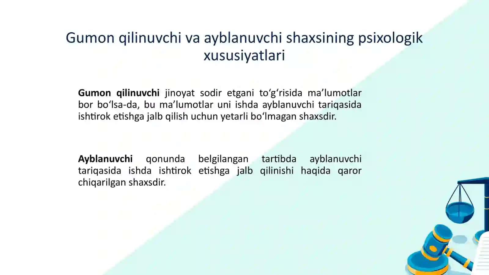 Tergov harakatlarini o`tkazishning psixologik xususiyatlari 2