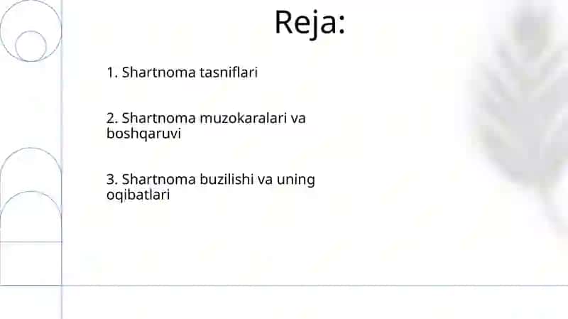 Shartnoma turlari va boshqaruvda shartnomaning roli 2