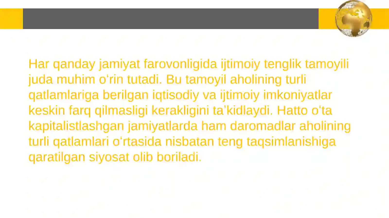 Ijtimoiiy Tenglik va Davlatning Mehnat Faoliyatini Rag'batlantirish Tadbirlari 2