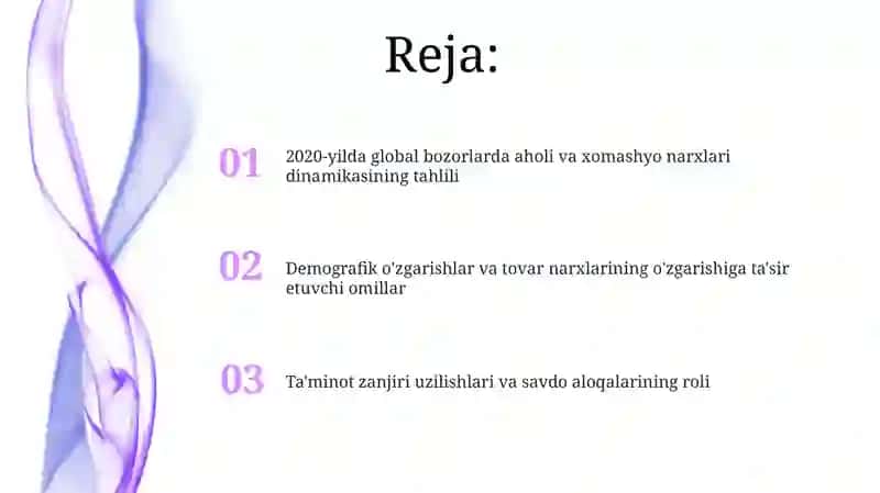 2020-yilda global bozorlarda aholi va xomashyo narxlari dinamikasining tahlili 2