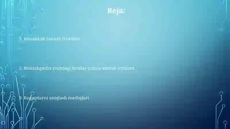 Murakkab Sanash O'yinlari 2