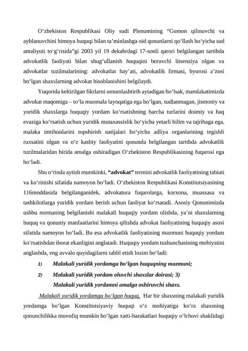 ADVOKATNING JINOYAT SUDI ISHLARINI YURITISHDAGI ISHTIROKI 2
