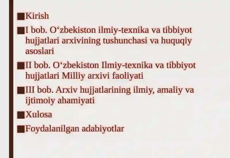 O‘zbekiston Ilmiy-texnika va tibbiyot hujjatlari Milliy arxivi 2
