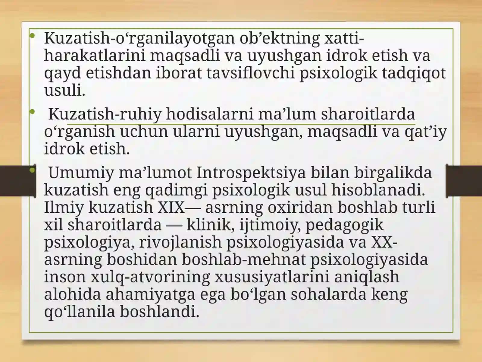 KUZATISH METODI 2