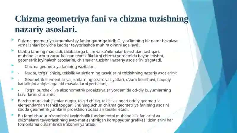 Chizma geometriya fanidan 2