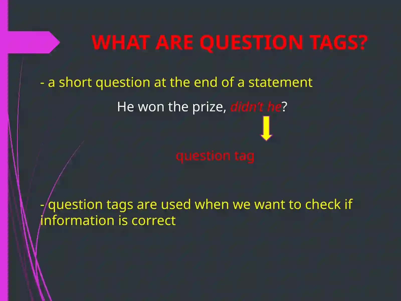 Question tags 2