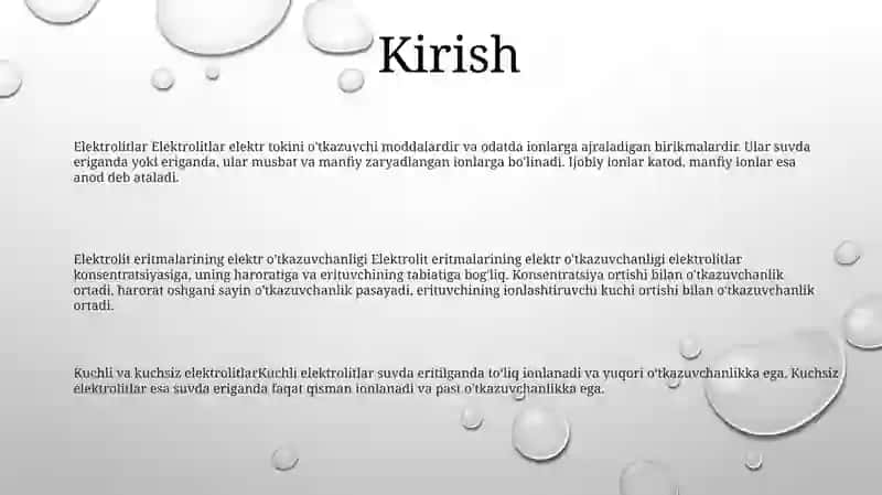 Elektrolit Eritmalarining Elektr Òtkazuvchanligi 2