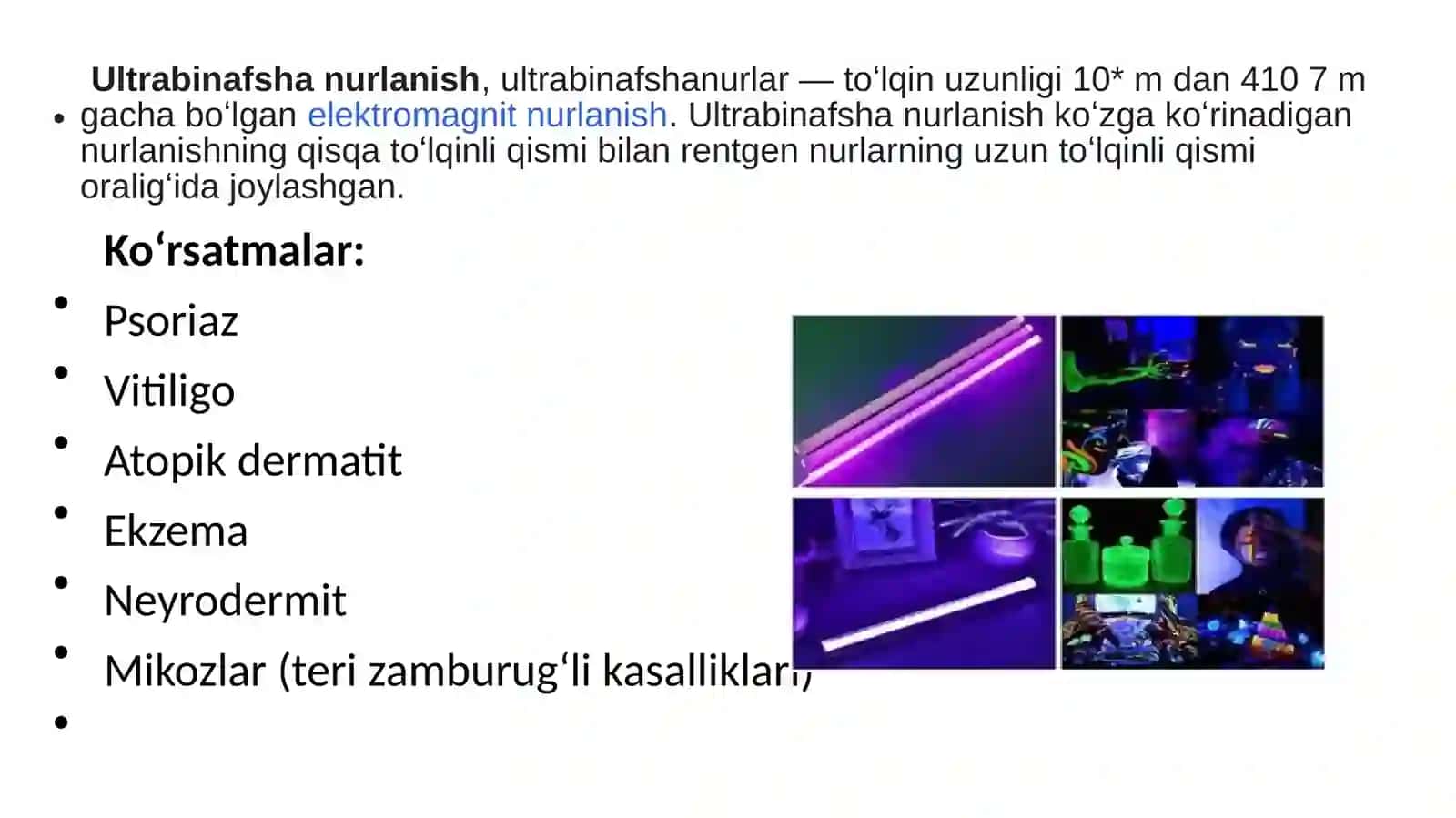 Teri kasalliklarida qo‘llaniladigan fizioterapevtik muolajalar 2