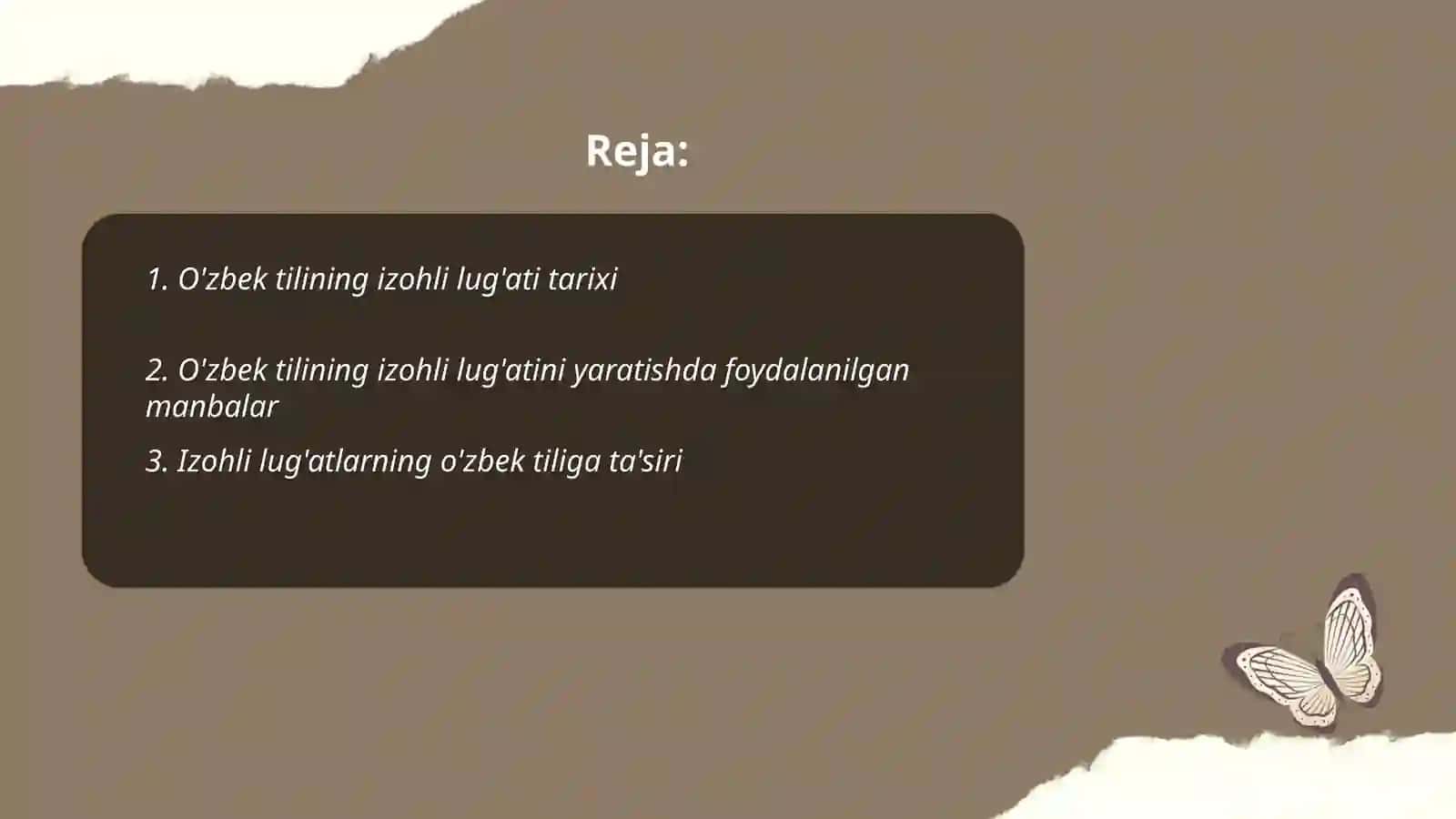 Lug'atlar ustida ishlash."O'zbek tilining izohli lug'ati" haqida tushuncha 2
