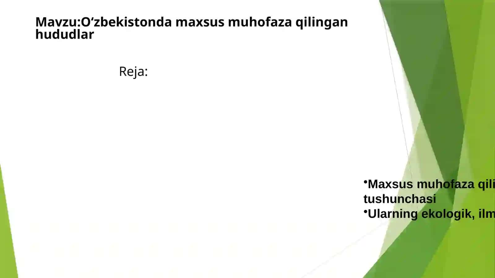 Maxsus muhofaza qilingan hududlar (MMQH) 2