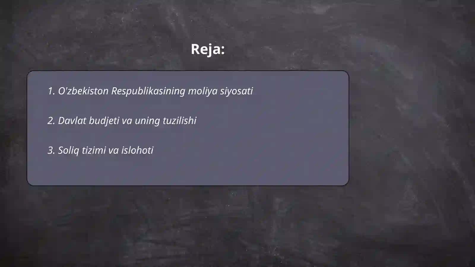 O'zbekiston Respublikasining moliya tizimi 2