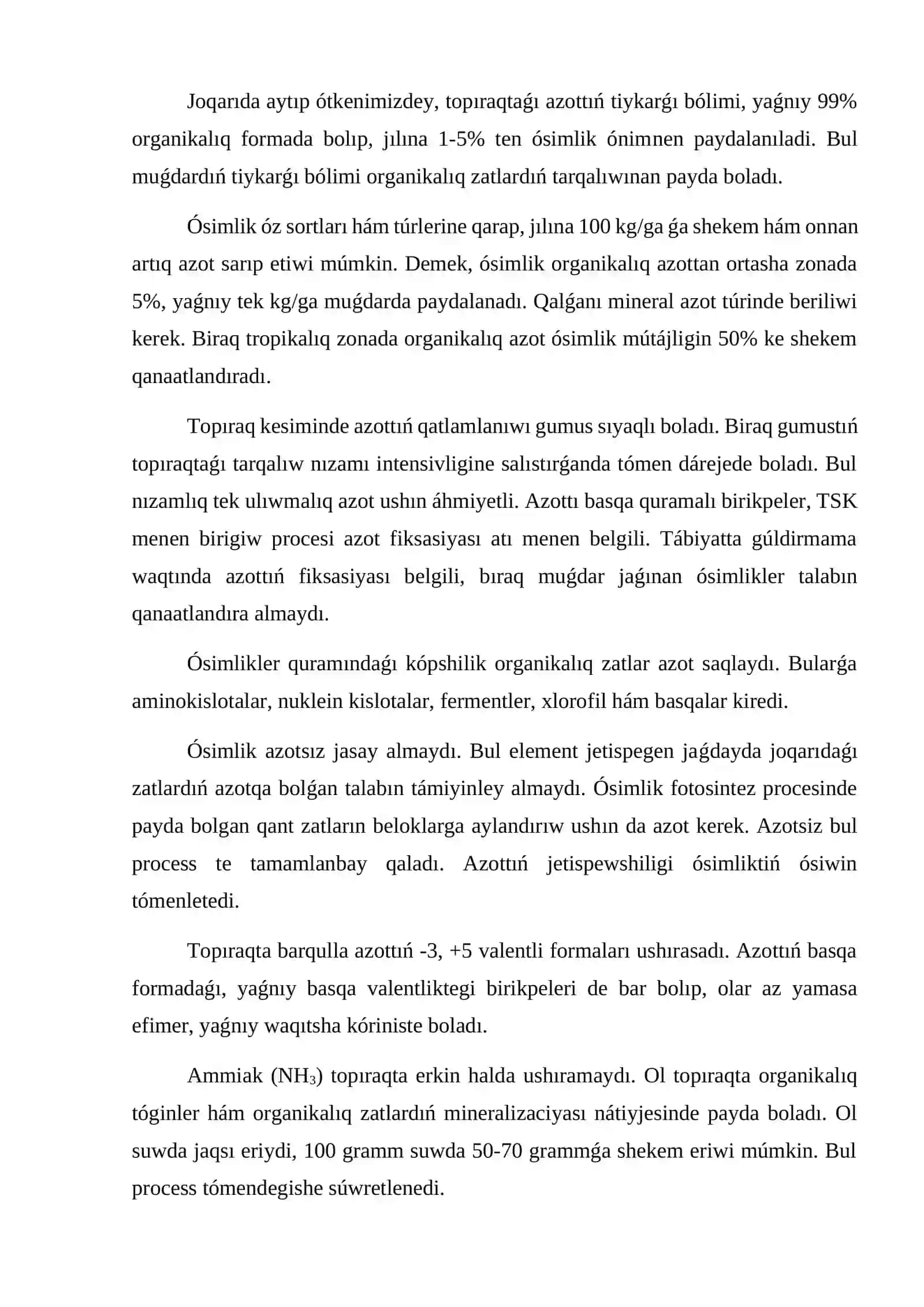 Topıraq azıqlıq elementleri. Topıraqta azot 2