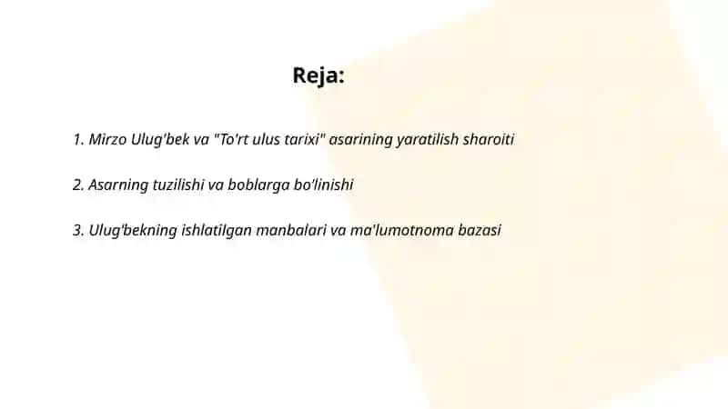 To'rt ulus tarixi 2