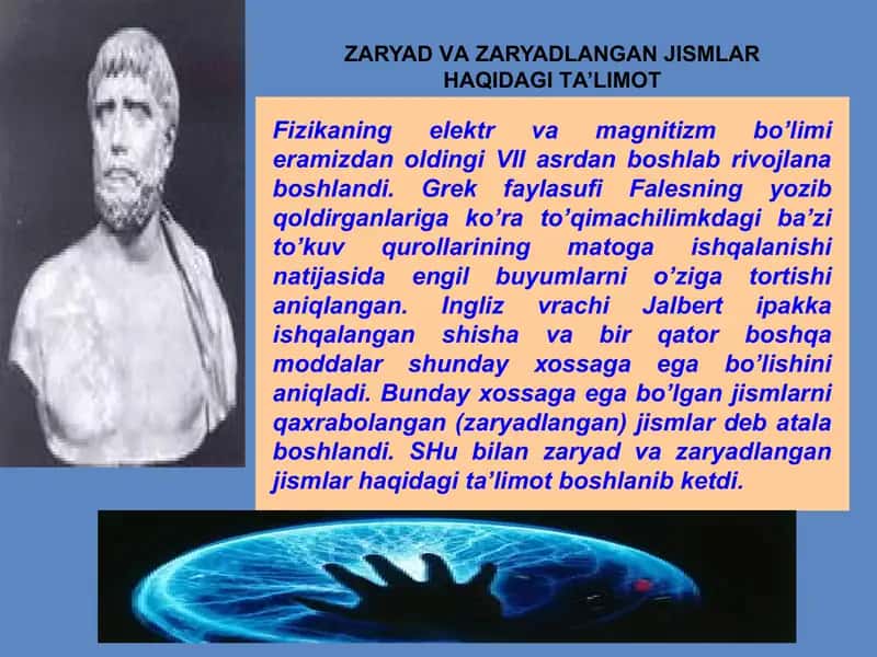 Zaryad va Zaryadlangan Jismlar Haqidagi Ta'limot 2