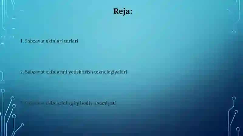 Sabzavot ekinlarini yetishtirish texnologiyalari 2