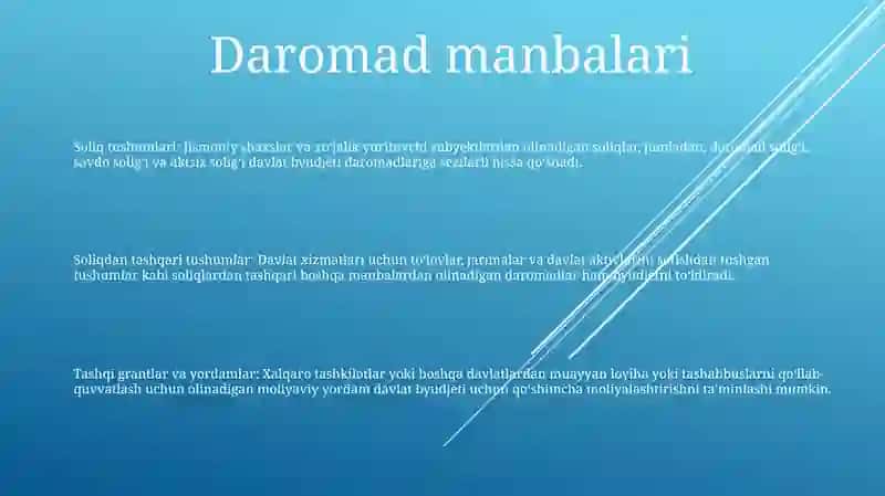 Davlat Budjeti Daromadlari 2