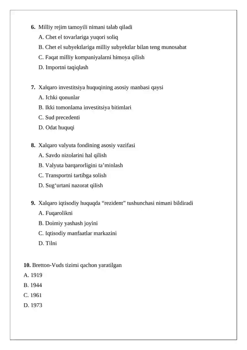 Xalqaro iqtisodiy huquq 2
