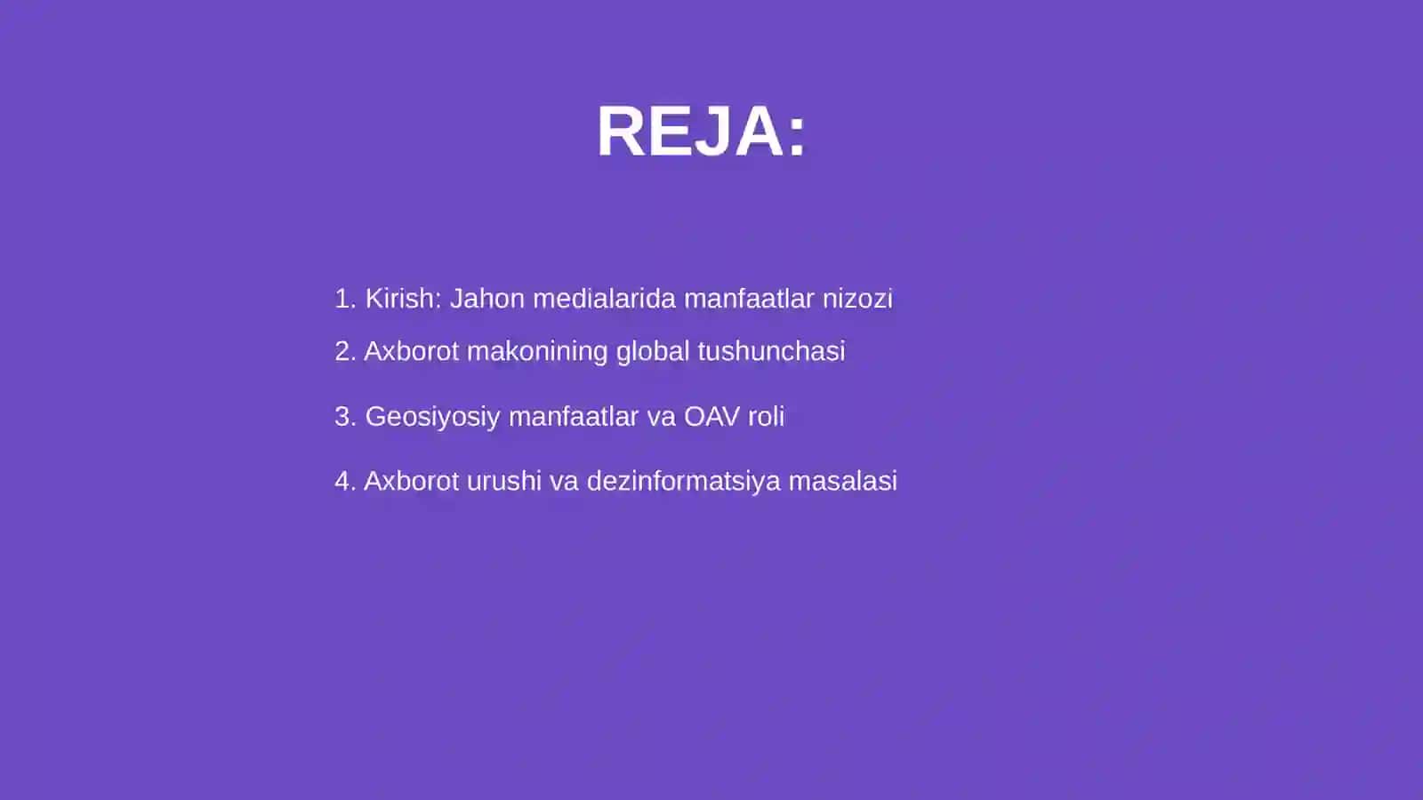 Jahon media va axborot makonida manfaatlar to'anashuvi 2
