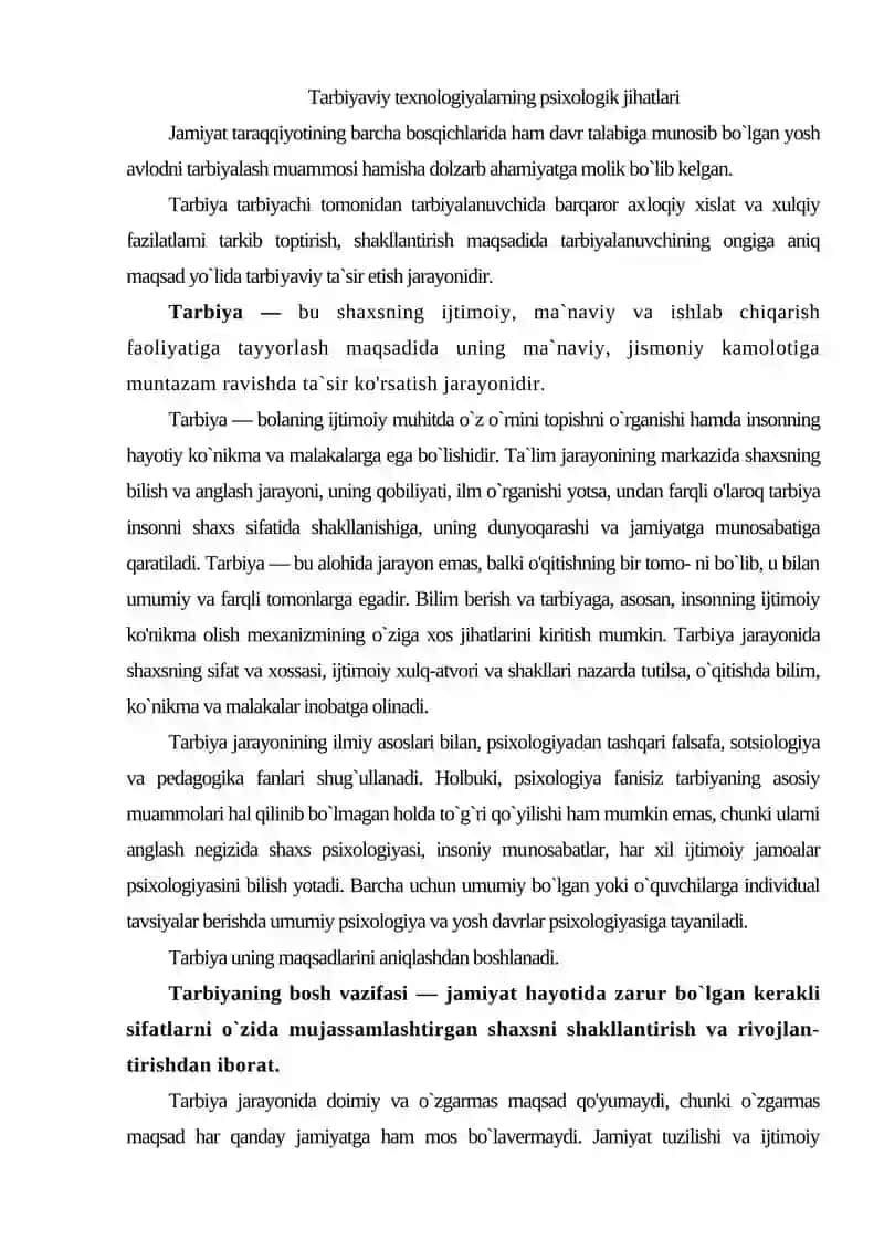 Tarbiya psixologiyasi 2