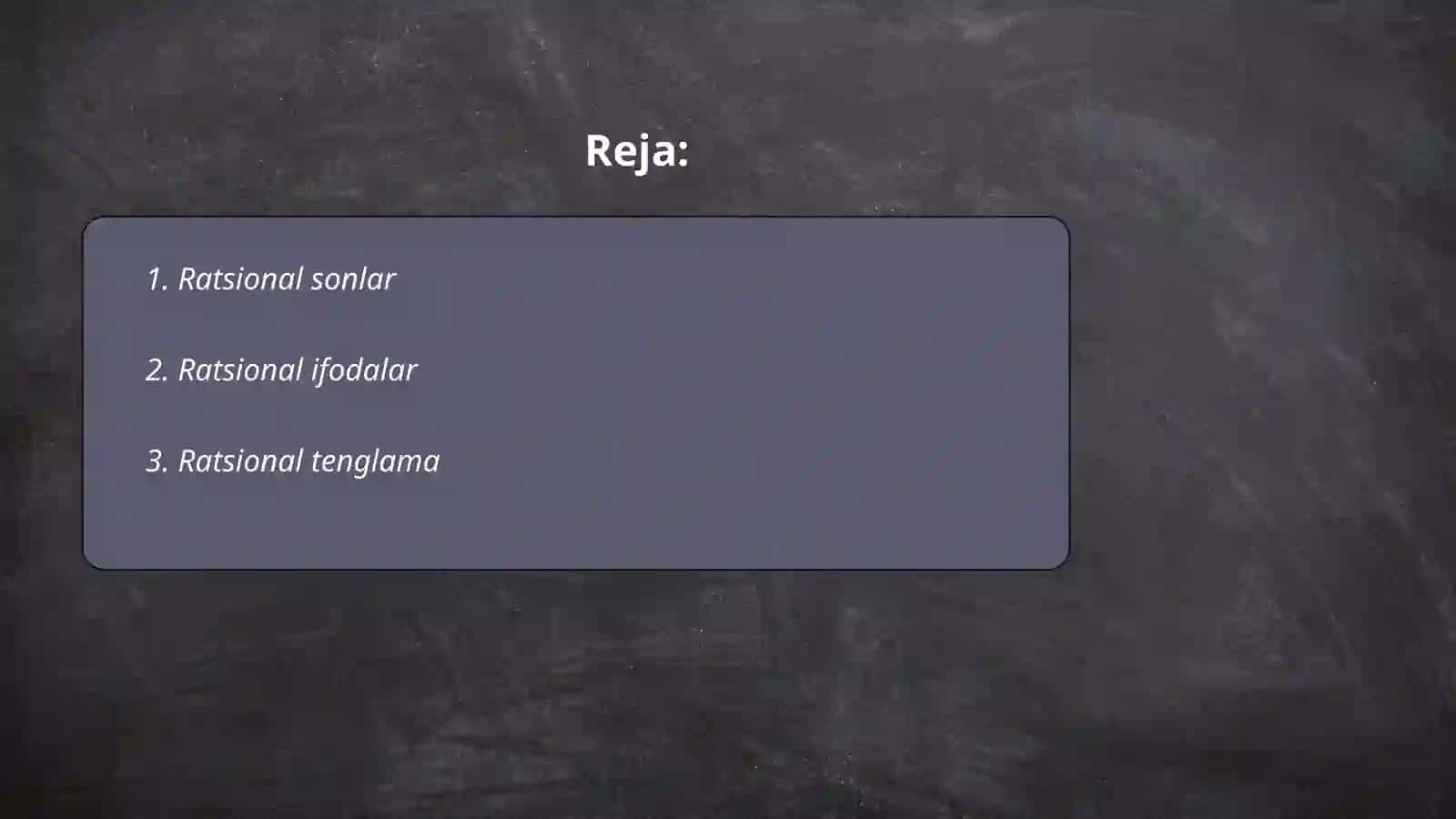 Ratsional sonlar 2
