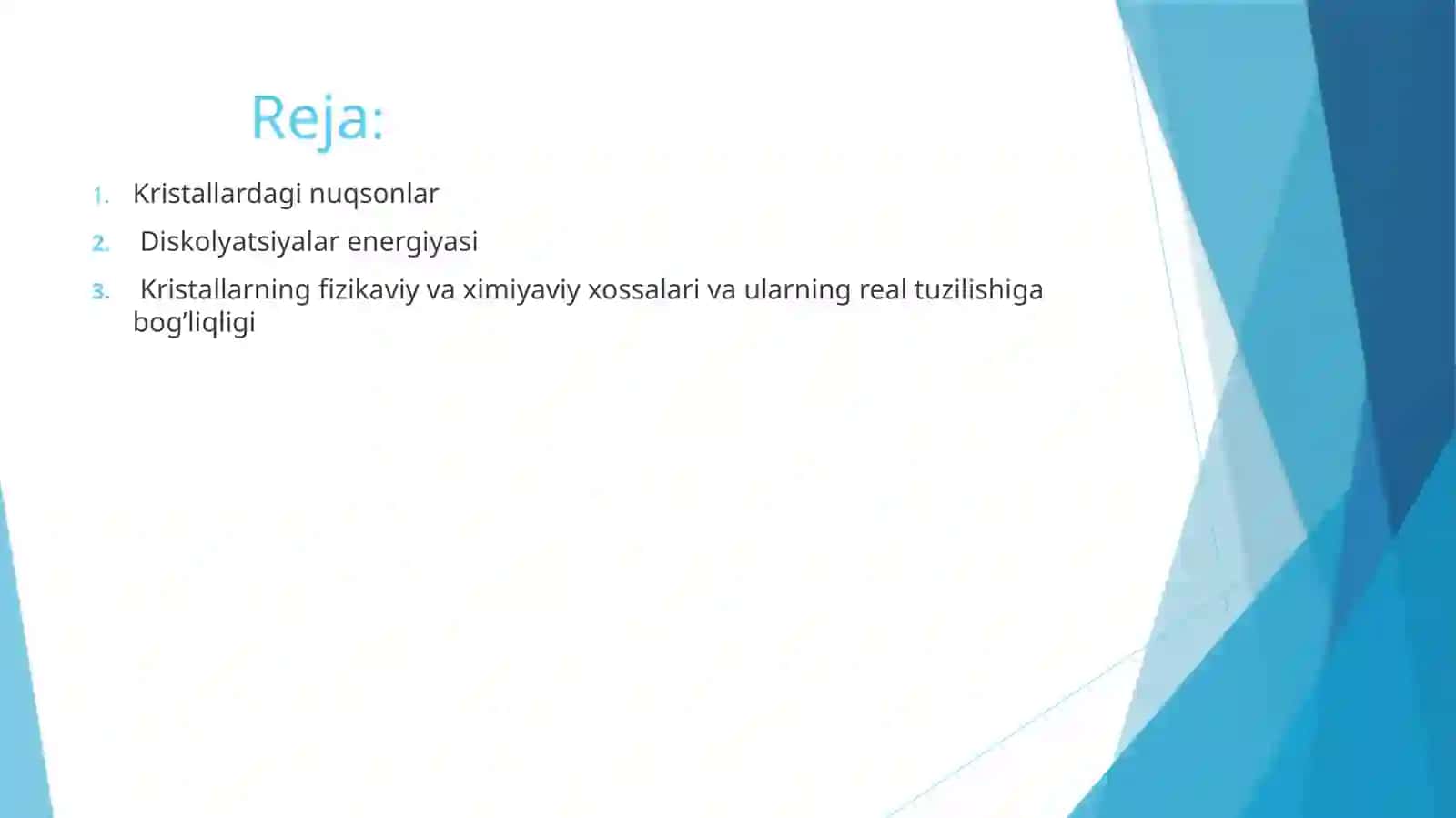 Qattiq jismlardagi nuqsonlar termodinamikasi 2