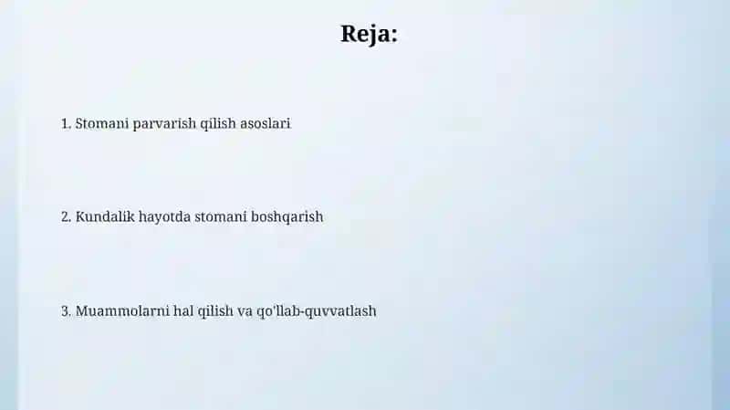 Xirurgik stomani parvarish qilish 2