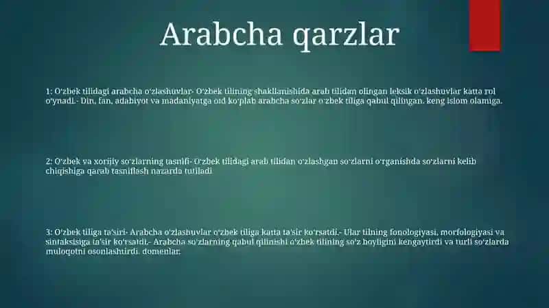 OʻZbek Tili Leksikasining Boyish Manbalari. Sohaga Oid O'Z Va O'Zlashgan So'Zlar Tasnifi 2