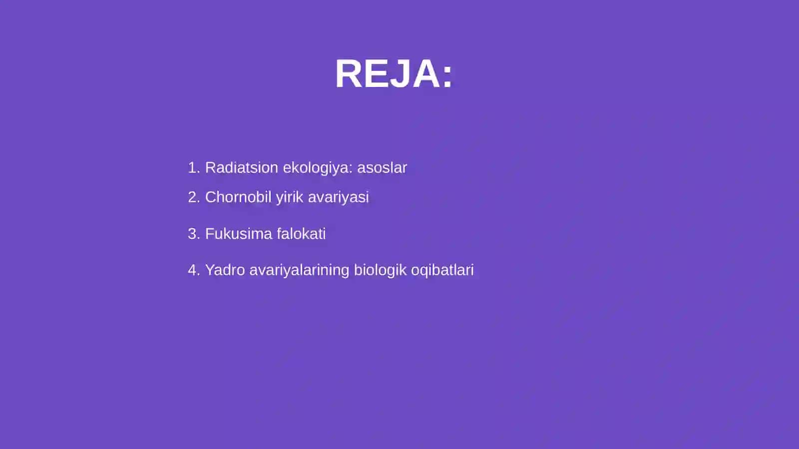 Radiatsion ekologiya va yadro avariyalar 2