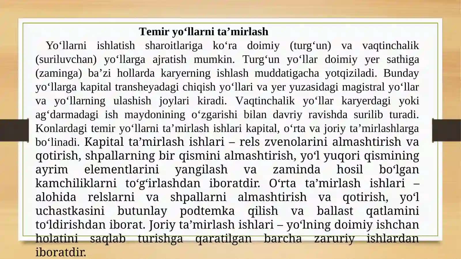 Tеmiryo‘llаrni ta’mirlаsh 2
