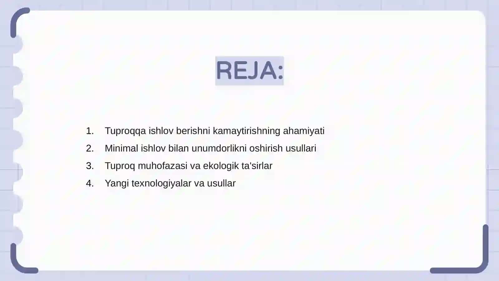 Tuproqqa ishlov berishni minimalashtirish 2