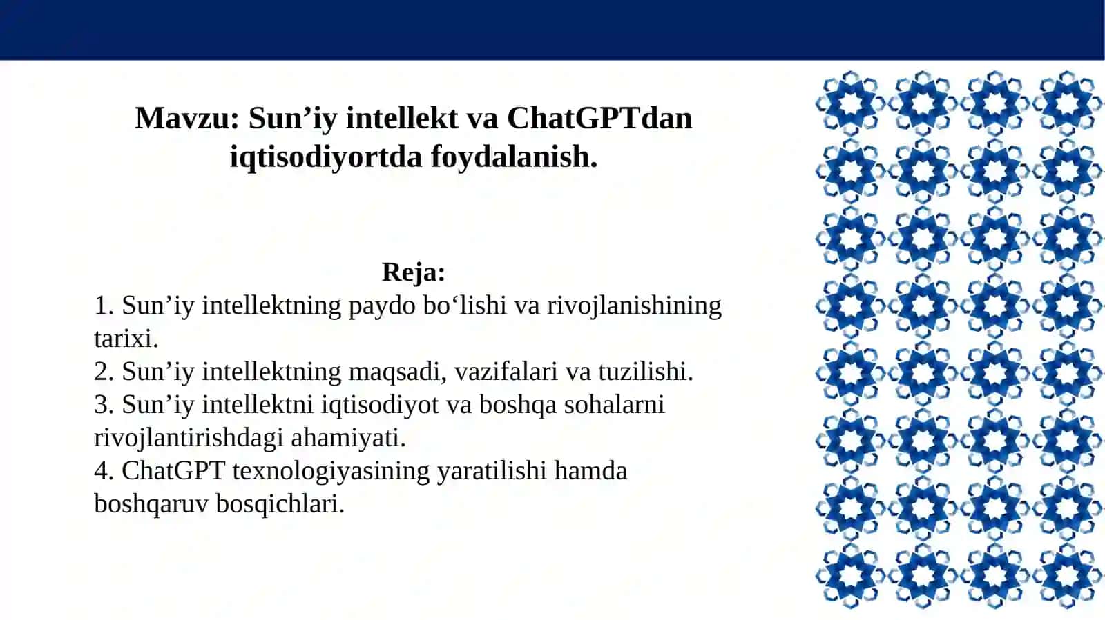 Sun’iy intellekt va ChatGPTdan iqtisodiyortda foydalanish 2