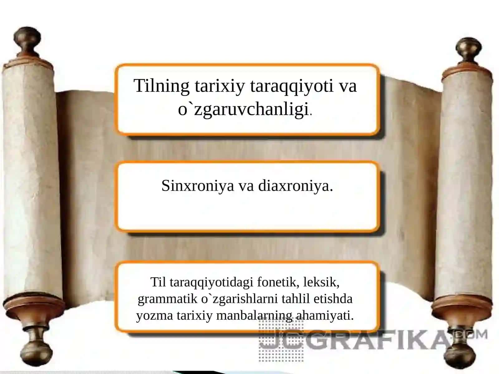 TILNING TARIXIY TARAQQIYOTI VA O`ZGARUVCHANLIGI DUNYO TILLARI TAVSIFI VA TASNIFI TILSHUNOSLIK VA BOSHQA FANLAR 2