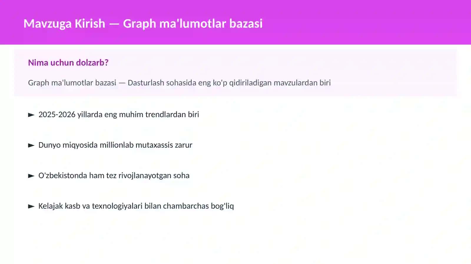 Graph ma'lumotlar bazasi 2