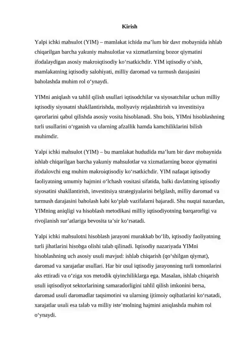 Yalpi Ichki Mahsulotni Hisoblash Usullari 2