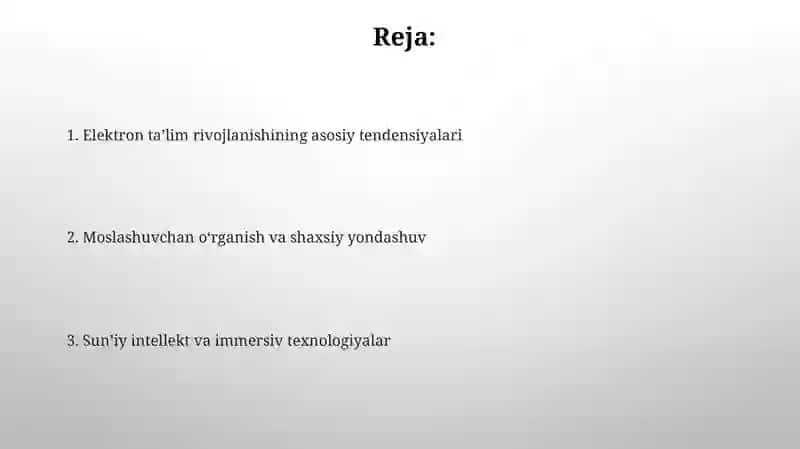 Elektronta'lim rivojining yetakchitendensiyalari 2