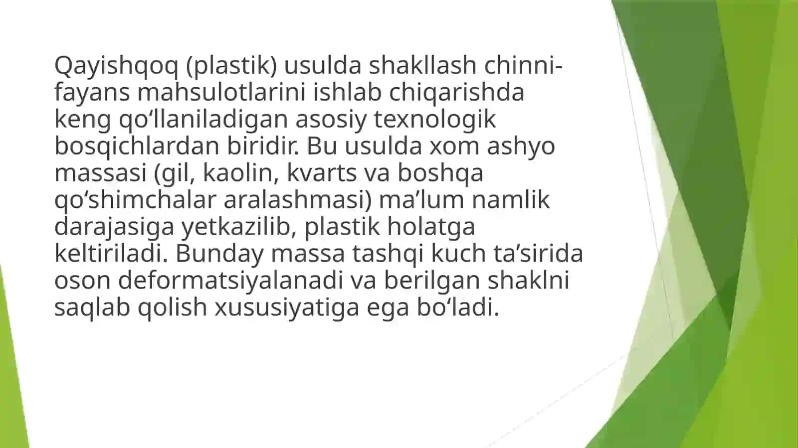 Chinni-fayans buyumlarini qayishqoq usulda shakllash qurilmalari 2