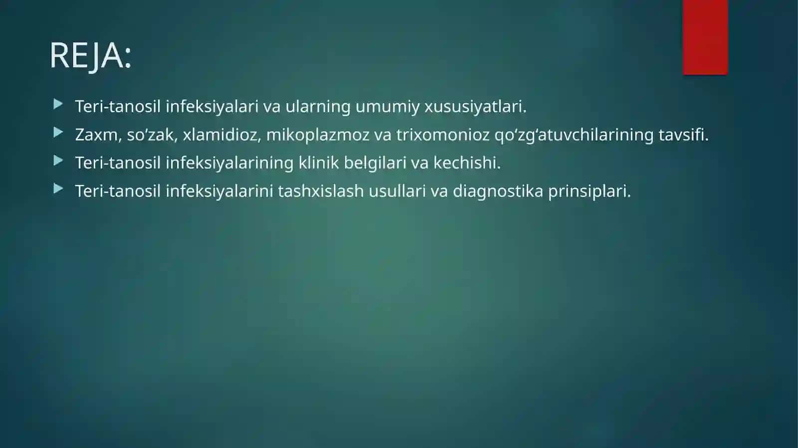 Teri-tanosil infeksiyalari va ularning tavsifi 2