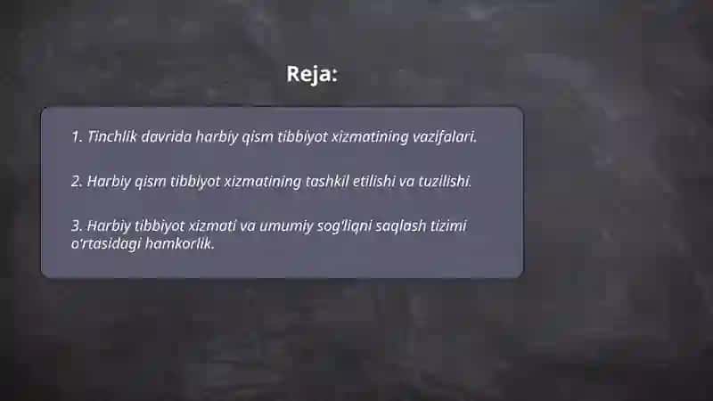 Harbiy Qism Tibbiyot Xizmati 2