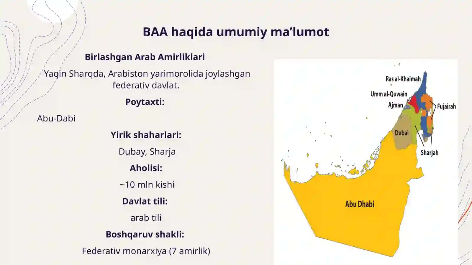 BAA davlati haqida umumiy ma’lumot 2