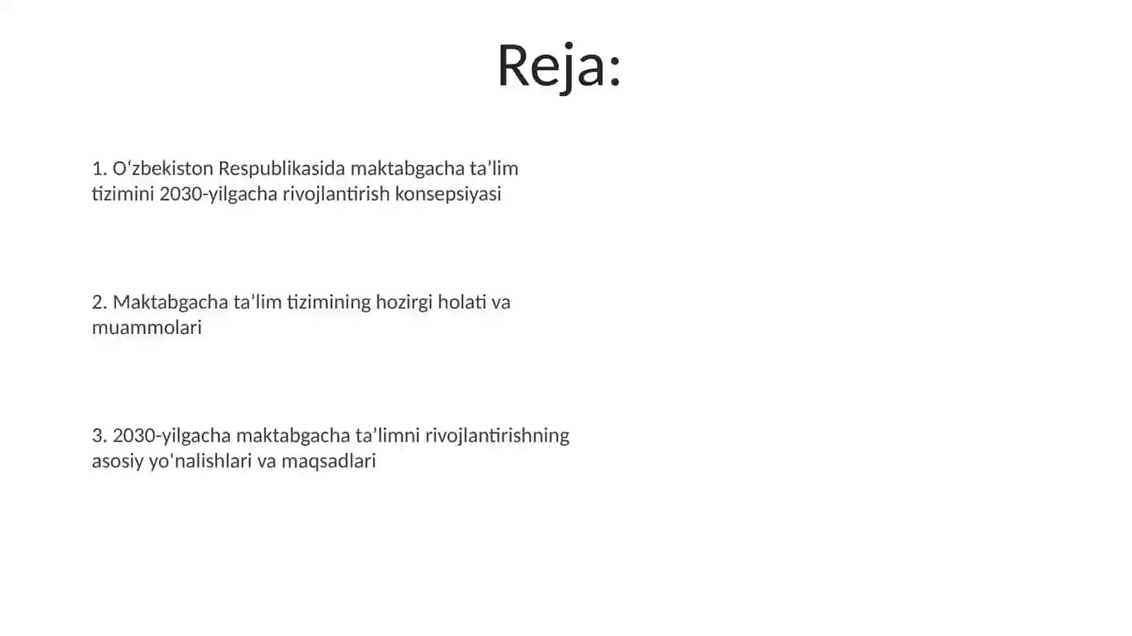 Oʻzbekiston Respublikasida maktabgacha taʼlim tizimini 2030-yilgacha rivojlantirish konsepsiyasi 2