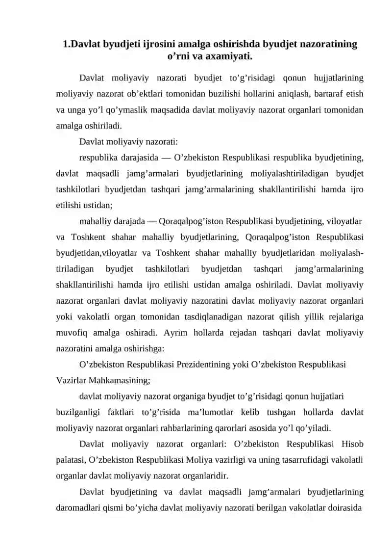 Davlat byudjetining shakllanishi va taqsimlanish xususiyatlari 2
