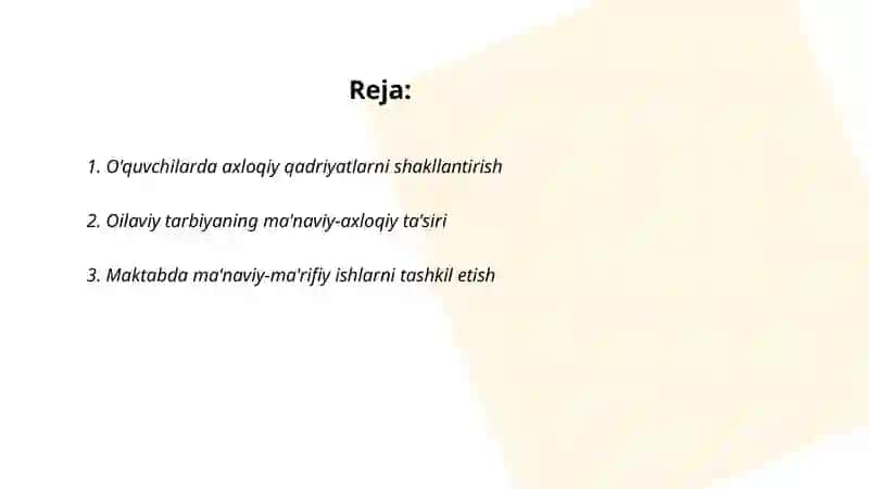 Óquvchilarni Ma'naviy-Axloqiy Tarbiyalash 2