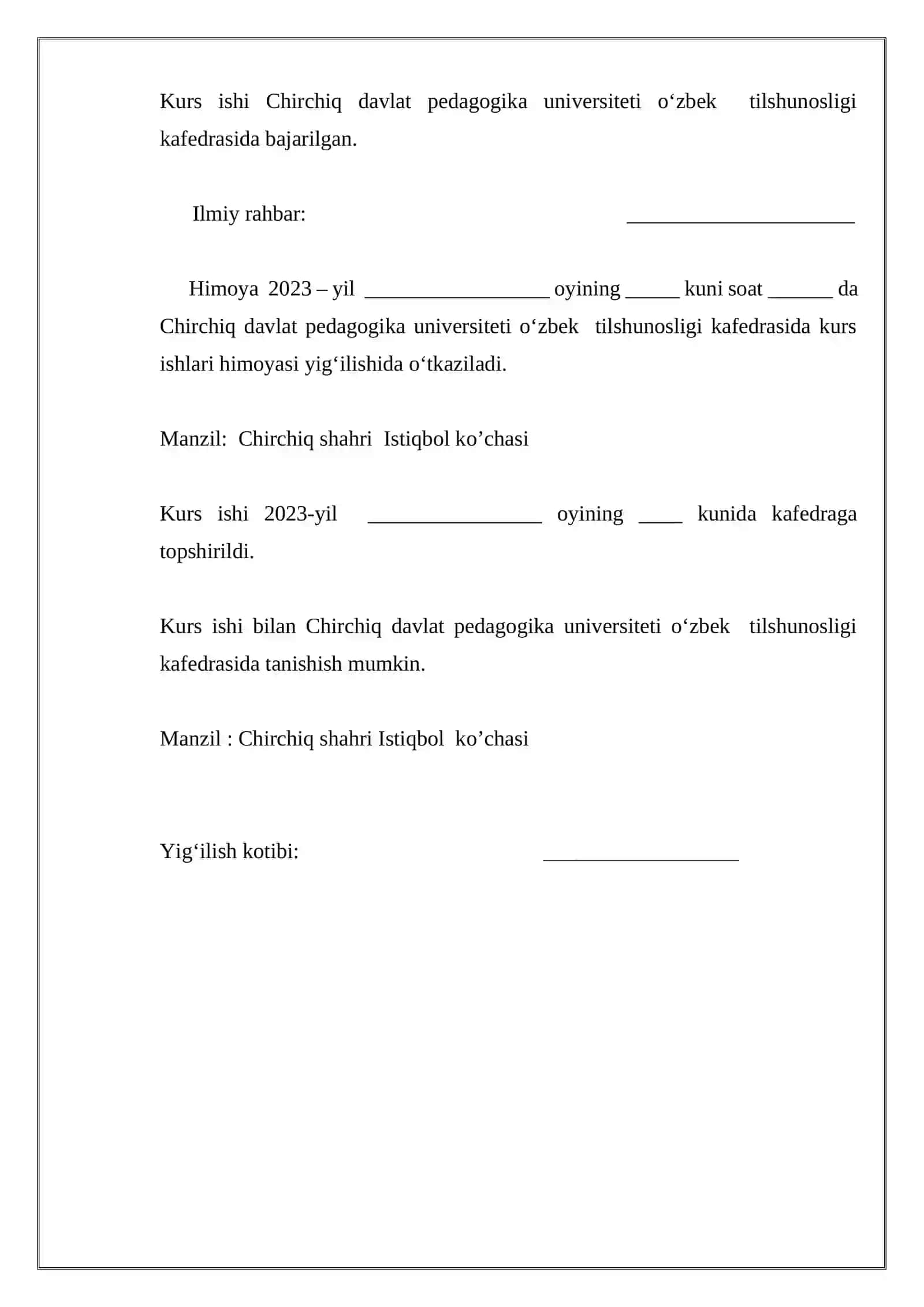 Fe’llarning umumiy va xususiy belgilari.(G‘afur G‘ulom asarlari misolida) 2