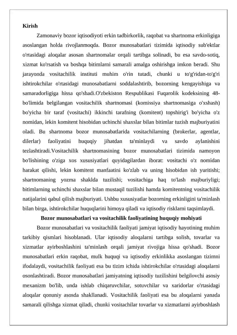 Vositachilik shartnomasi 2